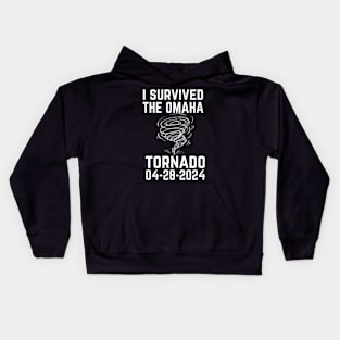 I Survived the Omaha Tornado, Nebraska Tornado 2024 Kids Hoodie